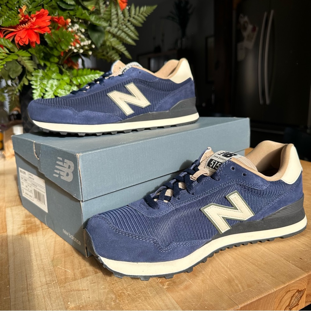 New Balance 515 Suede sneakers navy & tan